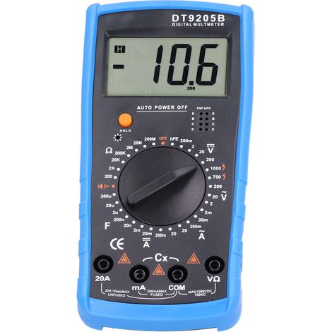 DT9205B Mini-LCD-Digitalmultimeter Vollbereichs-AC/DC-Strom-, Spannungs- und Kapazitätstester (1/5)