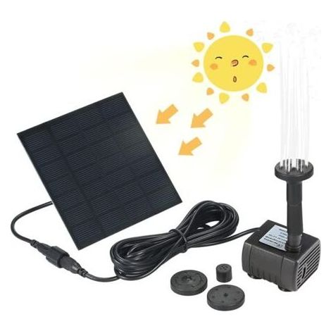 Pompe solaire carrée 1,2 W CC pour fontaine, fontaine solaire carrée 1,2 W (kit complet avec buse incluse) (1/5)