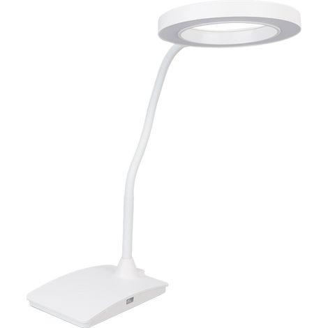 Lampe de bureau LED orientable à 360°, intensité variable en continu, 3 modes de couleur, protection des yeux, lampe torche USB pour tatouage, études et nail art (blanche) (1/5)