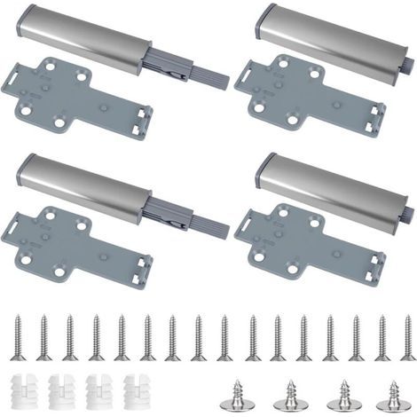 Push to Open Aimant Poussoir Porte Placard Loquet Magnetique, 4 Pièces Fermeture Push Open Amortisseur Porte, Appuyez pour Ouvrir Magnétique Loquets pour Portes de L'armoire, Tiroir, Meuble, Placard (1/5)