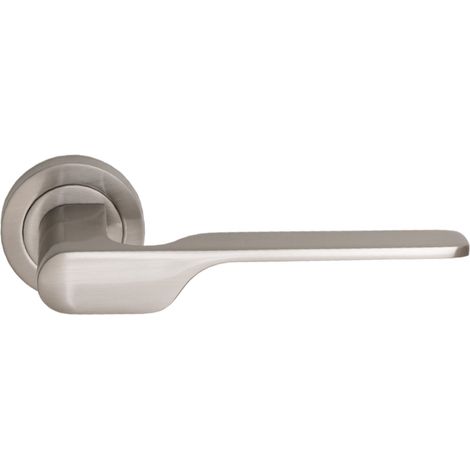 Manilla puerta zamak níquel satinado roseta redonda 52mm modelo 640 Aura (1/5)