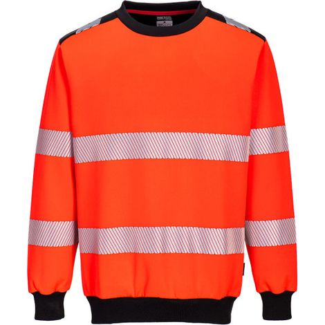 Sudadera de cuello redondo diseño combinado tejido de punto PW379 XL Rojo/Negro