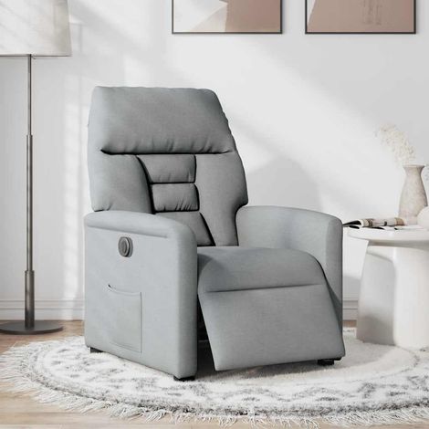 Maison Exclusive - Relaxsessel Elektrisch Hellgrau Stoff