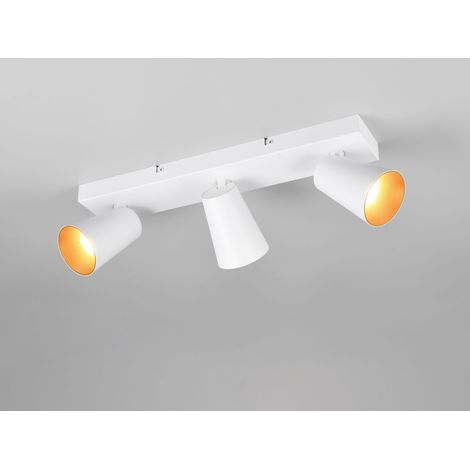 Deckenstrahler SHARP Weiß Gold 3-flammig, Breite 46cm