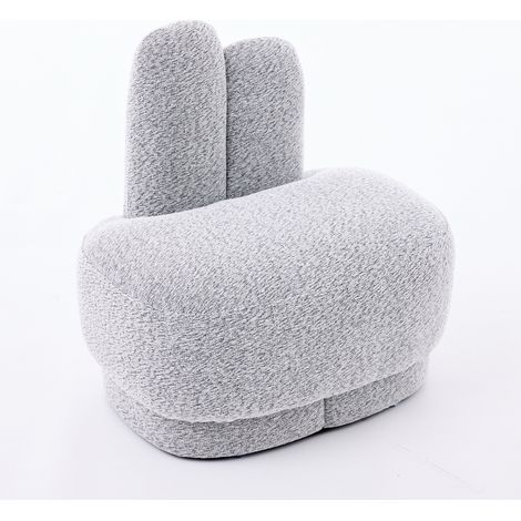 Pouf poggiapiedi imbottito con orecchie di coniglio in tessuto 54x41,5x54 cm MODENUIT (1/5)