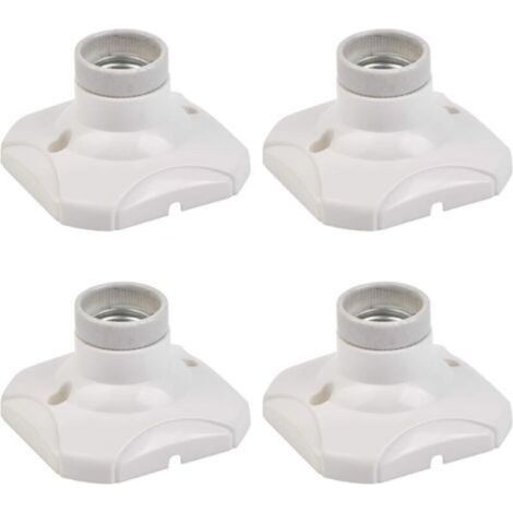 E27 LED-Lampenfassung, E27-Glühbirnenfassung, E27-Wandlampenfassung, E27-Sockel mit Halterung für Flure, Treppenhäuser, Schlafzimmer, Küchen (220–250 V Wechselstrom, Weiß) dengyank-Crezuo