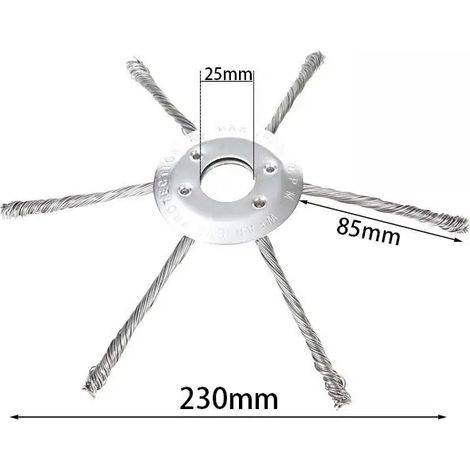 (A3)Tête de coupe-bordures en fil d'acier, roue universelle antirouille pour tondeuses à gazon, 7/8/9 pouces, 1 pièce. (1/5)