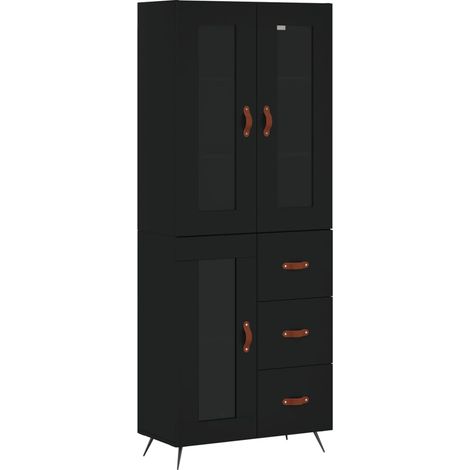 Maison Exclusive - Credenza Nera 69,5x34x180 cm in Legno Multistrato