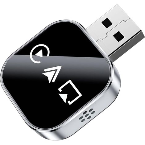 Adaptateur de voiture sans fil  Convertisseur d'écran miroir Plug and Play  Adaptateur sans fil pour navigation musique streaming téléphonie  Pour trafic urbain, autoroute, aide au (1/5)