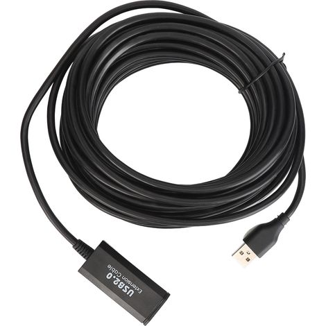Câble d'extension USB de 10 m (33 pi) mâle-femelle, vitesse de transfert de 480 Mbps, câble d'extension USB actif pour clavier, souris, imprimante et appareil photo (1/5)