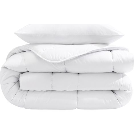 Pack couette hiver 550g 140x200 et 1 oreiller éco naturel moelleux 60x60 (1/5)