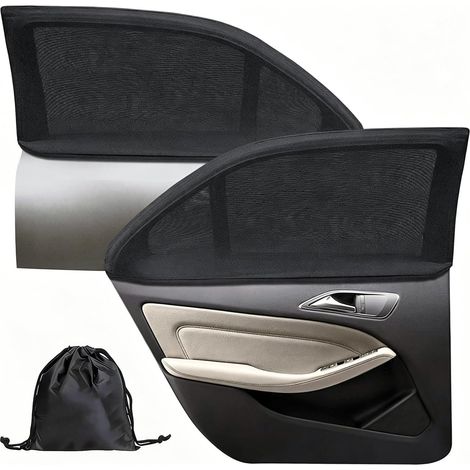 Pare Soleil Voiture, Chaussette Voiture Soleil Anti UV, Cache Vitre Voiture, Pare Soleil Chaussette, 2pcs Haute Densité pour Vitres Avant, Universel 72-140cm, Respirant Anti Chaleur pour SUV Berline (1/5)