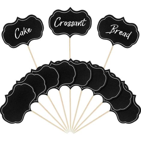 Lot 30 Piques Tableau Noir, étiquettes alimentaires buffet/fromage/cupcakes vierges fêtes