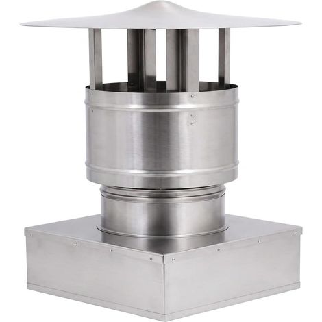 MAKA Comignolo Antivento Base Rettangolare, Terminale per Canna Fumaria Camino Stufa a Legna Pellet e Gas, Cappello Antipioggia Aspirafumo Base Rettangolare 420x520 mm (1/5)