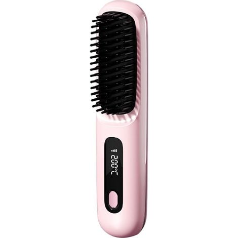 TIVCROXS - Brosse chauffante coiffante – lisseur thermique, 3 modes, rechargeable, sans fil, écran tactile, styler, volume, démêler, à utiliser à la maison ou en voyage, pour femmes, adolescentes et b (1/5)