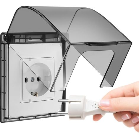 Scatola di protezione impermeabile per prese elettriche - Copertura di sicurezza per prese elettriche per bambini - Scatola di protezione per interruttori e spine - Adatta per bagno e uso interno (1/5)