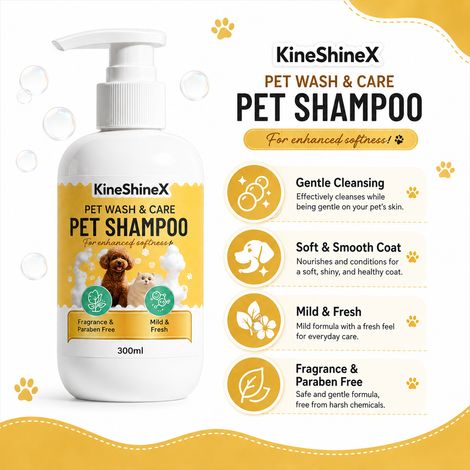 KineShineX Haustier-Shampoo: Sanfte Reinigung und Pflege, geeignet für Katzen und Hunde, glättet und pflegt. (1/5)