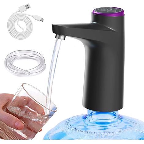 Distributore d'acqua automatico, pompa per bottiglia d'acqua, pompa per acqua potabile, distributore d'acqua, distributore d'acqua elettrico, per campeggio, casa, ufficio, ricaricabile (nero) (1/5)