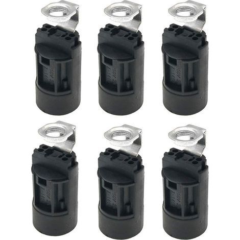 – Lot de 6 supports de douille E14 en plastique – Haute température – Pour fabrication et restauration de lampes – 250V 2A (1/5)