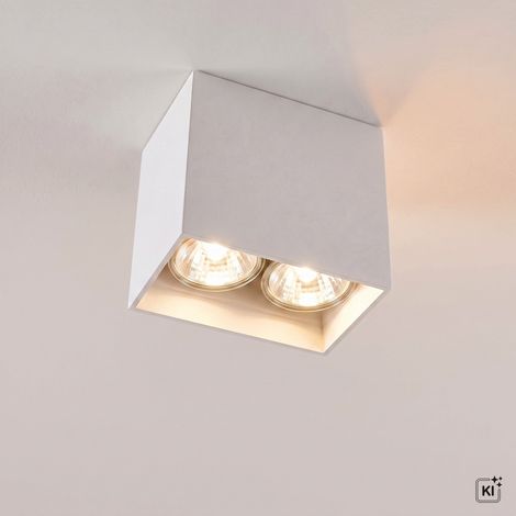 Aufbaustrahler Weiß Aluminium 2-flammig (1/5)