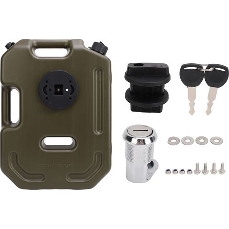 Réservoir de gaz hors route 10L/2.6 Gallons, bidon de carburant de rechange Portable pour voiture moto UTV ATV vert avec support (1/5)