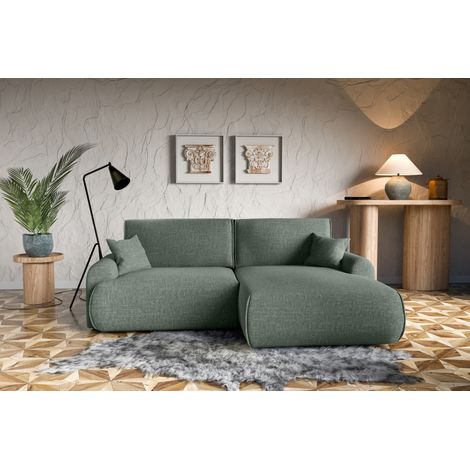 Canapé d'Angle droit avec fonction de couchage Noboo coffre en vert du fabricant -VINOTTI (1/5)