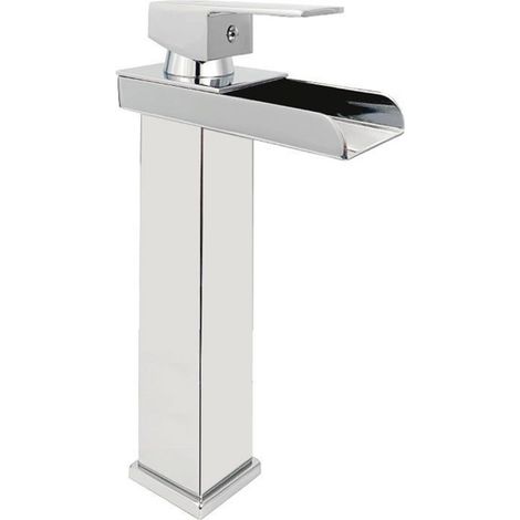 Robinet De Salle De Bain Design Moderne Cascade Mitigeur Monocommande Chrome Haut (1/4)