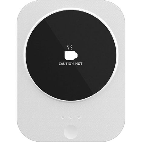Chauffe-tasses/chauffe-café 2 en 1 avec thermostat intégré - Chauffe le lait, le café et recharge les appareils - Pratique au bureau et au lit - Blanc - 15 x 11,5 x 1 cm (1/5)