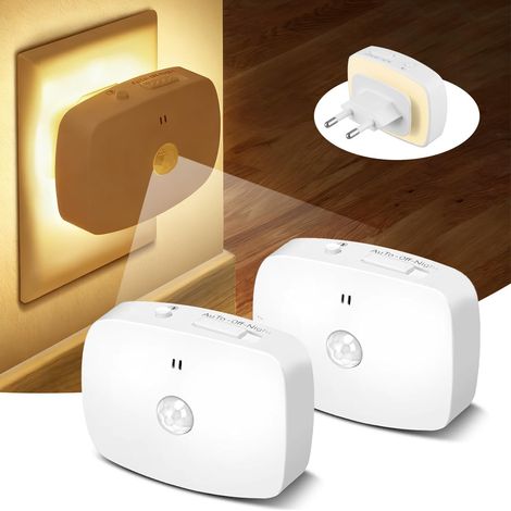 Veilleuse Enfant, Veilleuse Prise Électrique avec Réglage continu de l'intensité lumineuse, 3 températures de couleur, Conception du rétroéclairage, aux Chambres, Cuisines, Couloirs, 2 pièces (1/5)