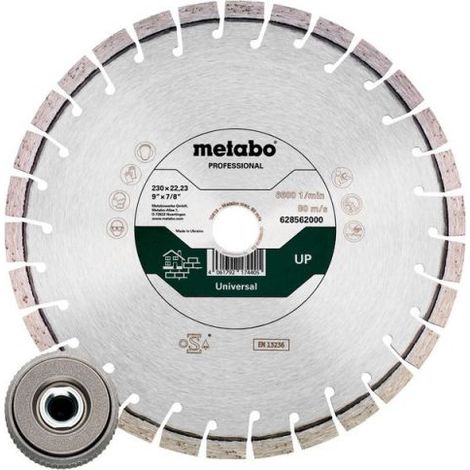 Set : 1 x meule de tronçonnage diamantée 230x22,23mm, « UP » + 1 x écrou de serrage rapide M 14 (628583000) (1/2)