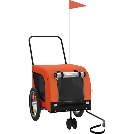 Maison Exclusive - Fahrradanhänger Hunde Orange und Schwarz Oxfor (1/5)
