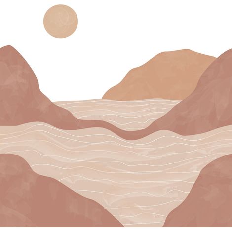 papier peint panoramique montagnes marron terracotta  - ESTAhome (1/5)
