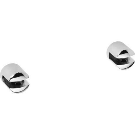 Sapho X-Round - Coppia supporti per mensola, senza vetro, cromo XR008