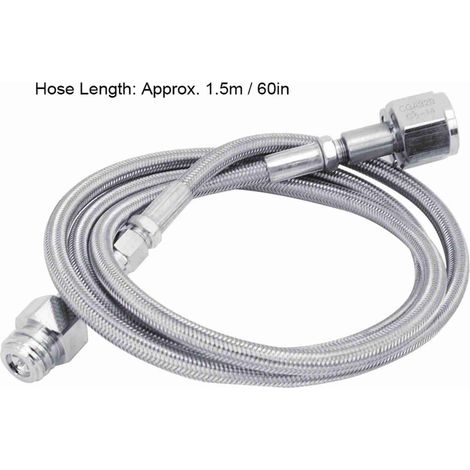 Ortviai Adaptateur de tuyau extérieur pour siphon à eau gazeuse – 1,5 m, raccord TR21-4 CGA320, acier inoxydable (1/4)