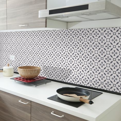 Sticker Mural Carrelage adhésif Cuisine Salle de Bain - 30 STICKERS CARREAUX DE CIMENT AZULEJOS DANTON - 30stickers15x15cm (1/5)