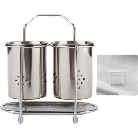 Étagère murale en acier inoxydable 304 pour baguettes et cuillères, ustensiles de cuisine pour la maison-AquaForge (1/5)