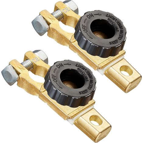 interruptores de corte de batería de 12 V y 24 V, aislador de desconexión de terminales de batería de coche con botón, color negro, para coche, camión y barco. (1/5)