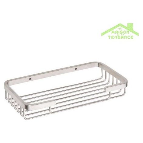 Porte-savon grille rectangulaire mural CYTRO laiton chromé 23x 10x 3cm (1/3)