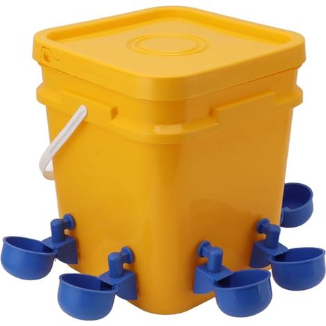 Water Feeding Bowl, Automatic Waterproof Chicken Drinking Bowl, Poultry, Parrots Blue Bird Bowl Black Screws (1/4)