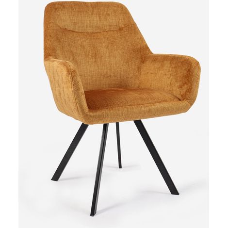 Fauteuil en velours avec structure métallique Radiana - arancione