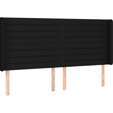 Maison Exclusive - Cabecero con orejas de tela negro 183x16x118/1 (1/5)