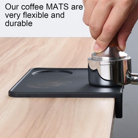Tapis de tassement pour expresso, tapis de tassement en silicone antidérapant avec protection des bords, tapis de tassement réutilisable pour comptoir, tapis de tassement pour coin de table, café, cui