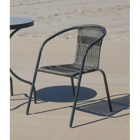 Pack de 4 sillones terraza jardín Santana-3 acero/huitex 73 cm(alto) 60 cm(ancho)52 cm(fondo) (1/2)