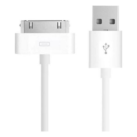 Câble chargeur Iphone 4 vers USB - 1 m - Blanc Multicolore