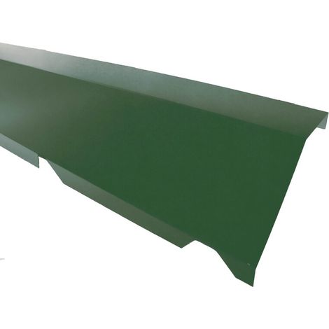 Colmo dentellato per parete in lamiera grecata 1045 - L 2100mm - Verde 6009, H 170mm, L 160mm