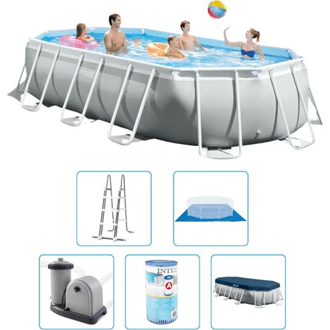 Piscine Intex Prism Frame - 503 x 274 x 122 cm - Ovale - Avec pompe de filtration + accessoires