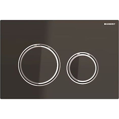 Placca Geberit Sigma50 Round Vetro Nero / Cromo Doppio Tasto 115.884.SJ.1 Vetro Nero