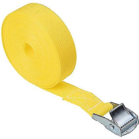 Verstellbarer Auto-Spanngurt 2,5 m x 25 mm, robuster Ratschengurt, Gepäck- und Ladungssicherungsgurt, Zinklegierung und Nylon, 8 Farben (einschließlich Gelb).