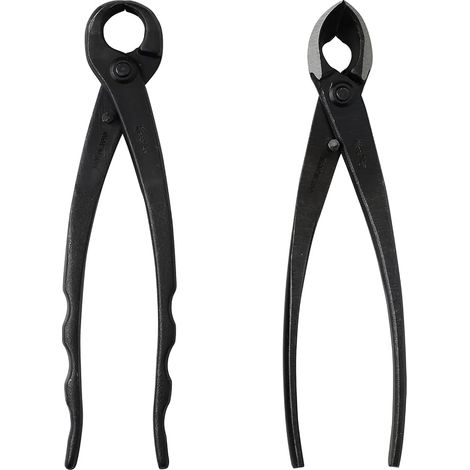 Japanese Tool Kit for Bonsai and Plant Care Made in Japan, Concave Branch Cutter 200 mm and 210 mm Bud Cutter in Carbon Steel (1/5)