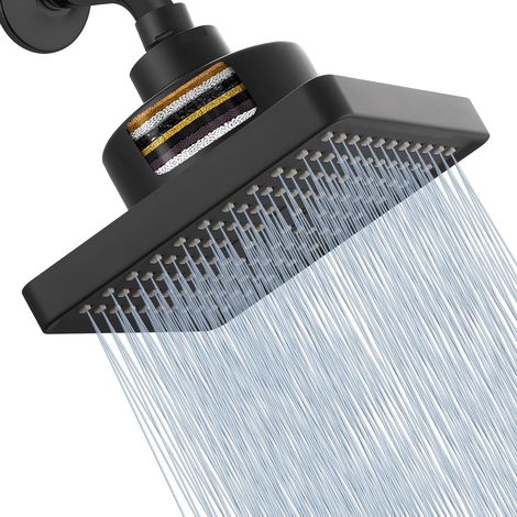 Tete de Douche Pluie Anti Calcaire, 15CM Tete de Douche Haute Pression, Pommeau de Douche Fixe, Pommeau Douche Pluie à Économie d'eau